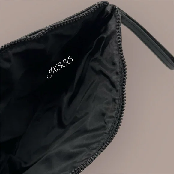 Black Faux-Leather YSL (Yves Saint Laurent) Beauty Cosmetic-Makeup Wristlet Bag - Picture 6 of 9